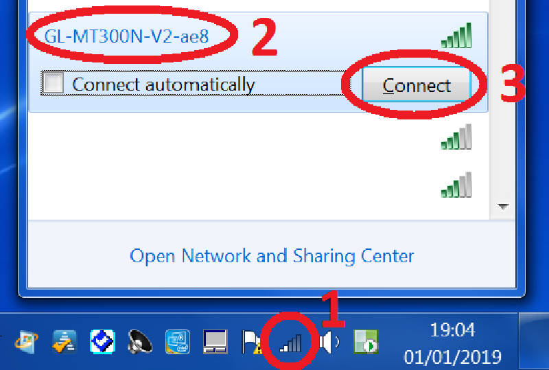 GL-MT300N-V2 SSID visible in Wi-Fi list