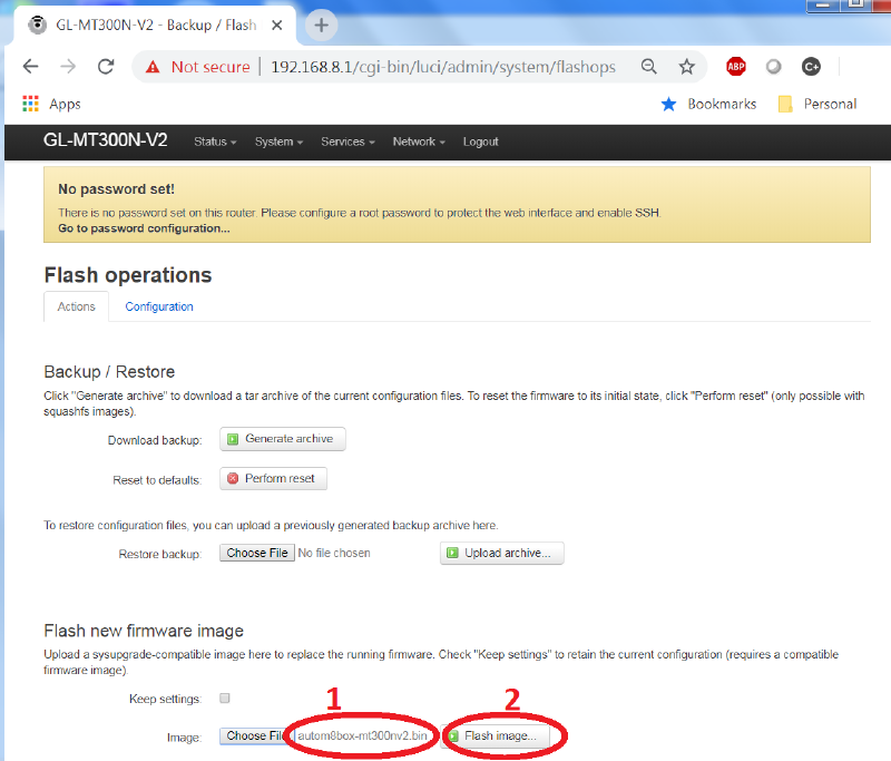 File selected for flashing