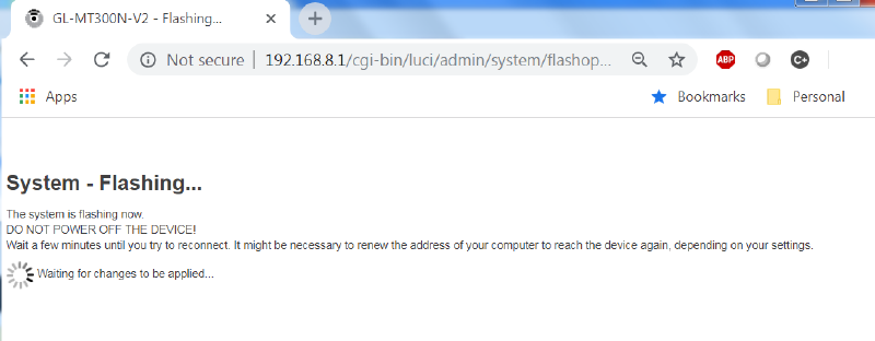 Flashing in progress