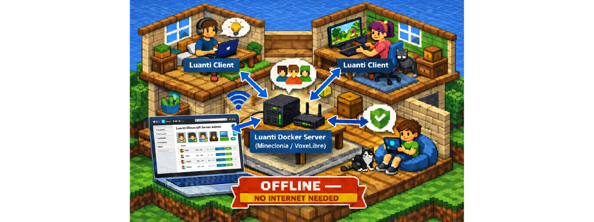 Offline Luanti Game Server with Docker for Families