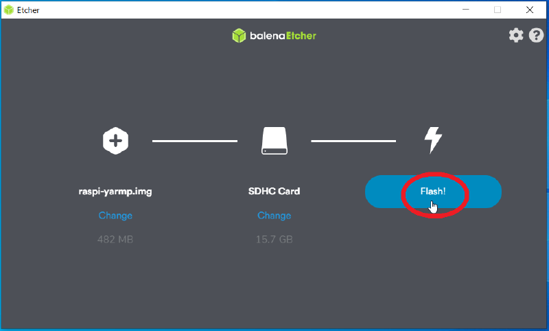 Balena Etcher step 3 — flash