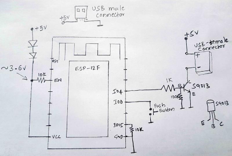 Complete setup — battery bank, ESP switcher, and LED string
